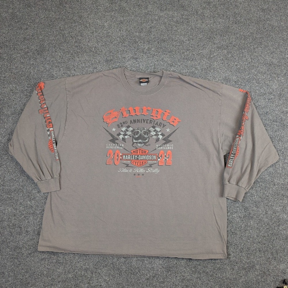 Harley-Davidson Sturgis 82nd Anniversary 2022 Long Sleeve Shirt Gray 3XL